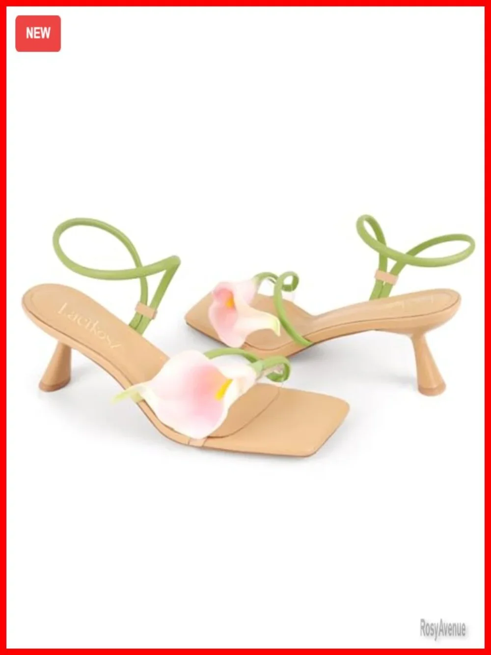 Kitten Heel Sandals Square Open Toe Strappy Low Heel Dressy Wedding Shoes